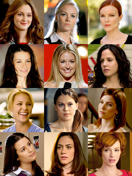 Girl on Top, Leighton Meester, Gossip Girl, Yvonne Strahovski, Chuck, Marcia Cross, Desperate Housewives, Evangeline Lilly, Lost, Cat Deeley, So You Think You Can Dance, Mary-Louise Parker, Weeds, Katherine Heigl, Grey's Anatomy, Lindsey Shaw, 10 Things I Hate About You, Sophia Bush, One Tree Hill, Lea Michele, Glee, Maggie Siff, Sons of Anarchy, Christina Hendricks, Mad Men Girl on Top, Leighton Meester, Gossip Girl, Yvonne Strahovski, Chuck, Marcia Cross, Desperate Housewives, Evangeline Lilly, Lost, Cat Deeley, So You Think You Can Dance, Mary-Louise Parker, Weeds, Katherine Heigl, Grey's Anatomy, Lindsey Shaw, 10 Things I Hate About You, Sophia Bush, One Tree Hill, Lea Michele, Glee, Maggie Siff, Sons of Anarchy, Christina Hendricks, Mad Men